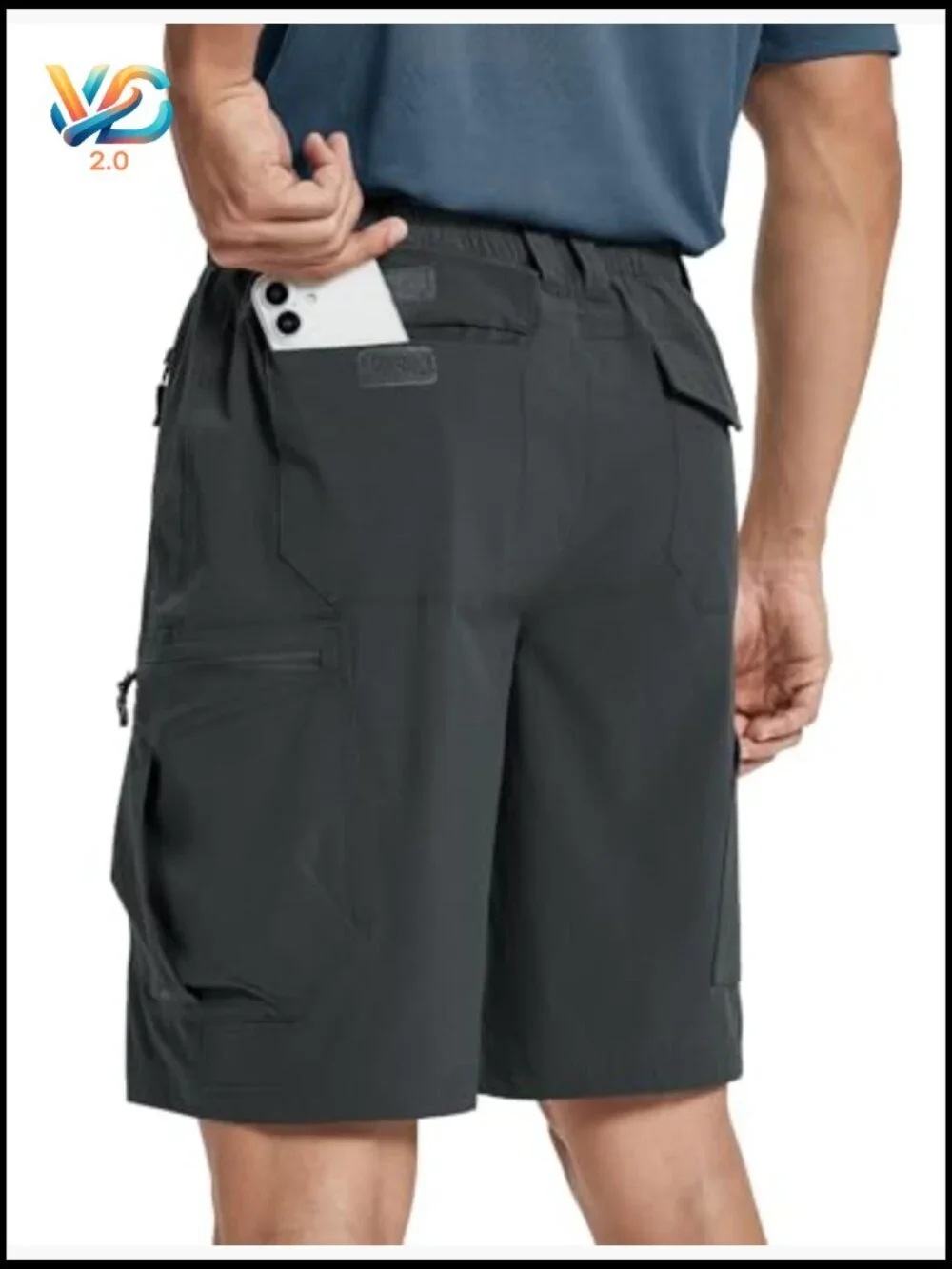 Men's 8-Pocket Cargo Hiking Shorts Quick Dry Stretch Lightweight Outdoor